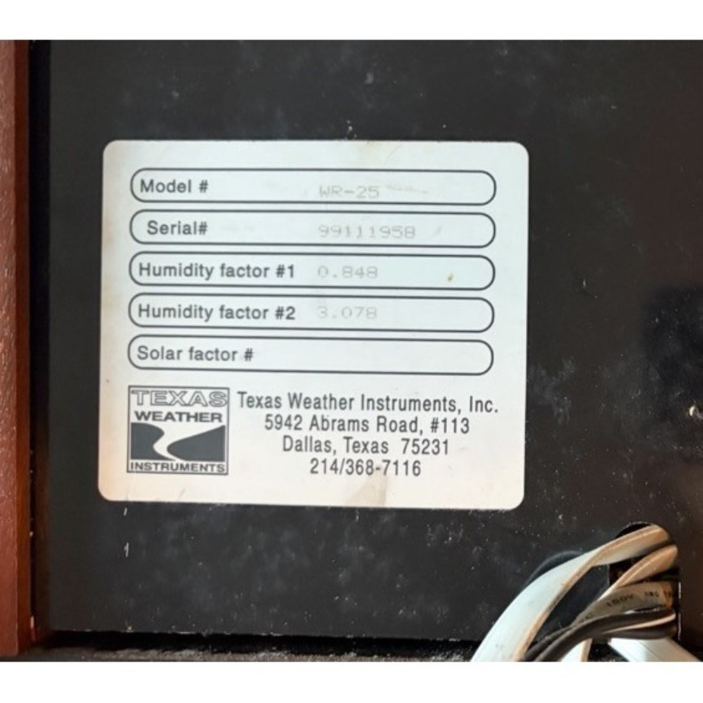 Texas Weather Instruments Weather Station WR-25 Parts / Not Tested - Picture 5 of 5